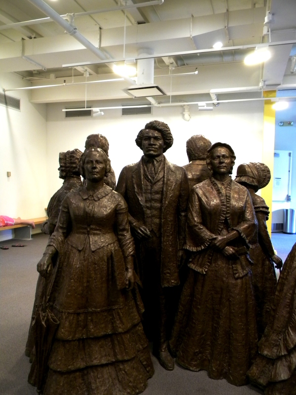 Another cluster, featuring former slave and human rights activist Frederick Douglass (center), and Elizabeth Cady Stanton (left), one of the organizers of the 1848 convention.